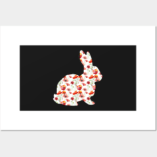 Watercolor Poppy Show Rabbit - NOT FOR RESALE WITHOUT PERMISSION Posters and Art